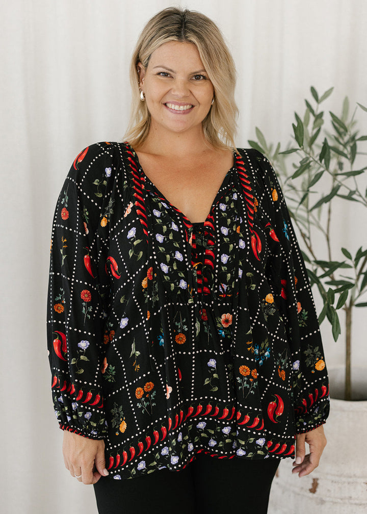Adella Top in Spicy