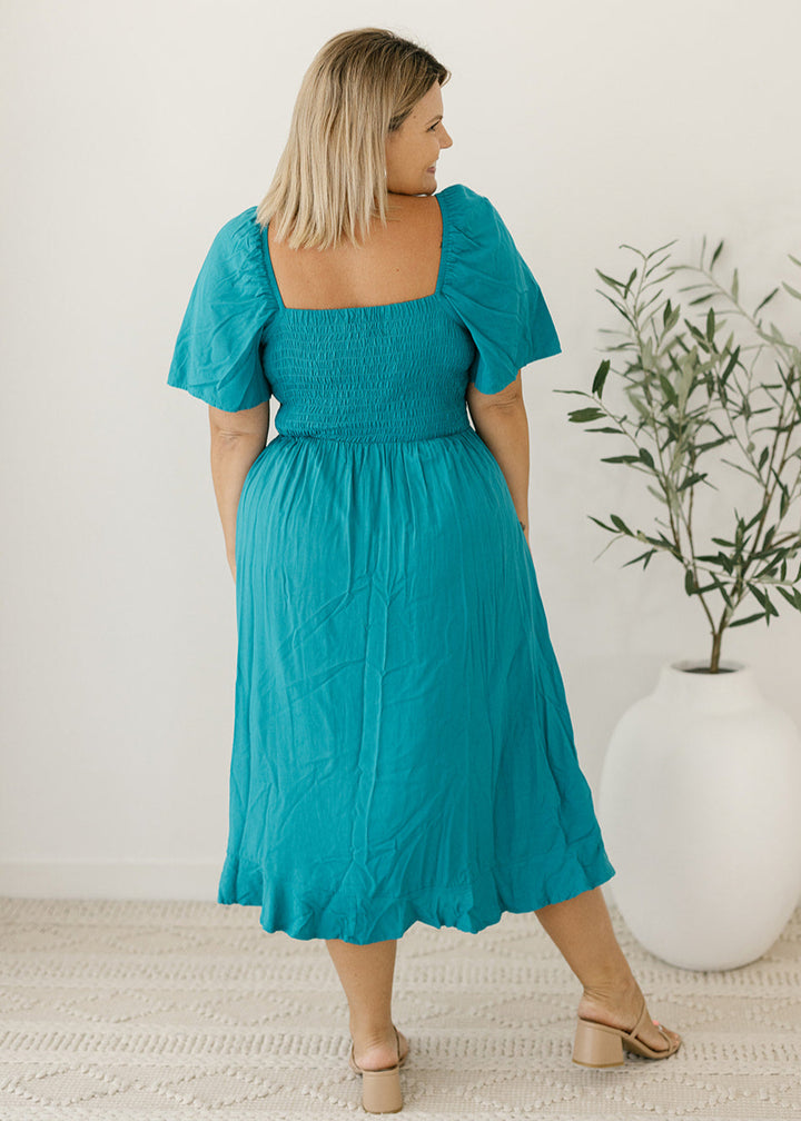 Cadence Midi Dress in Emerald