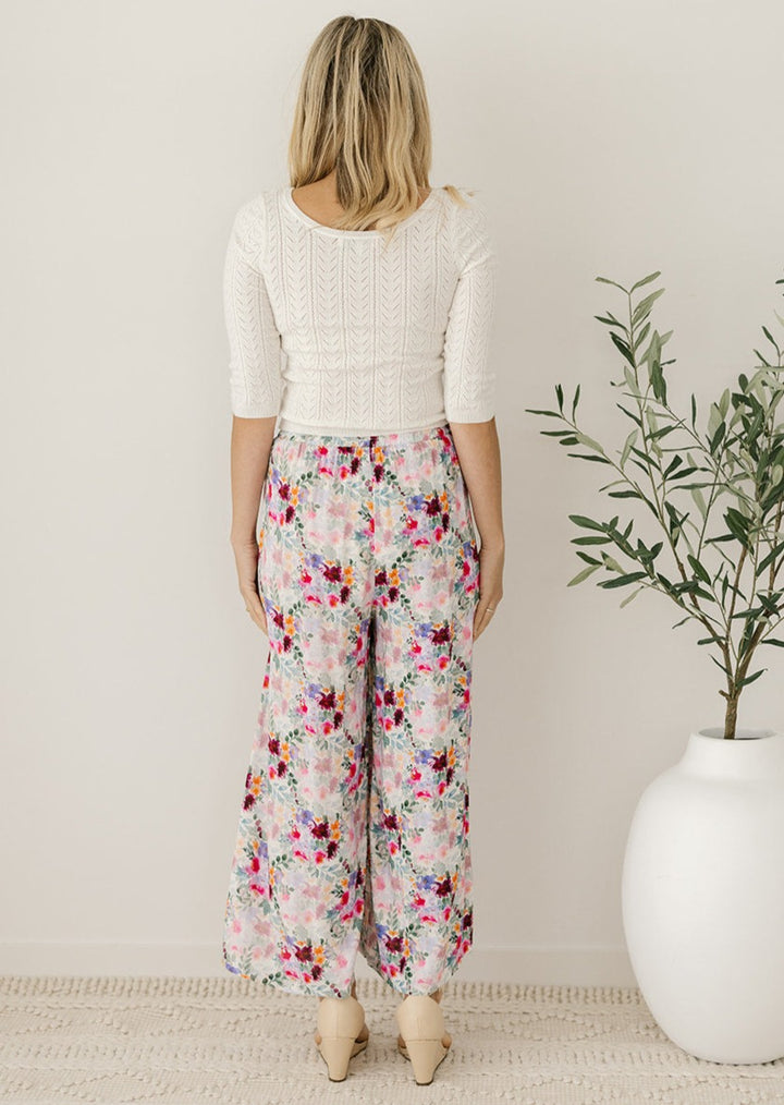 floral drawstring pants for women