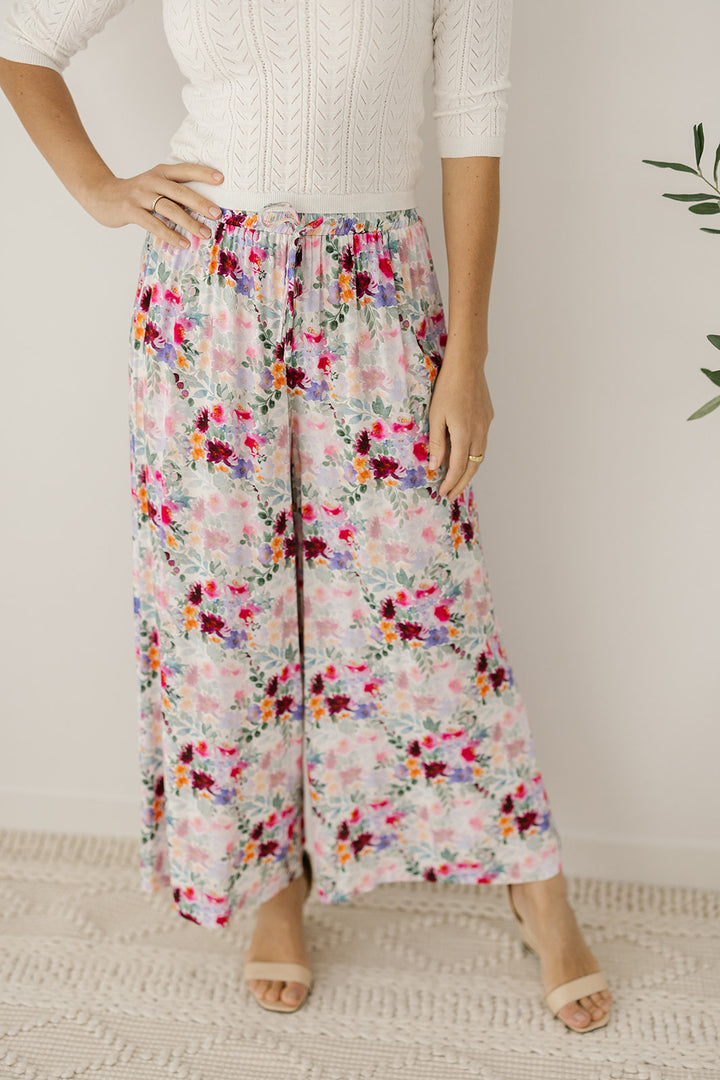 floral drawstring pants for women