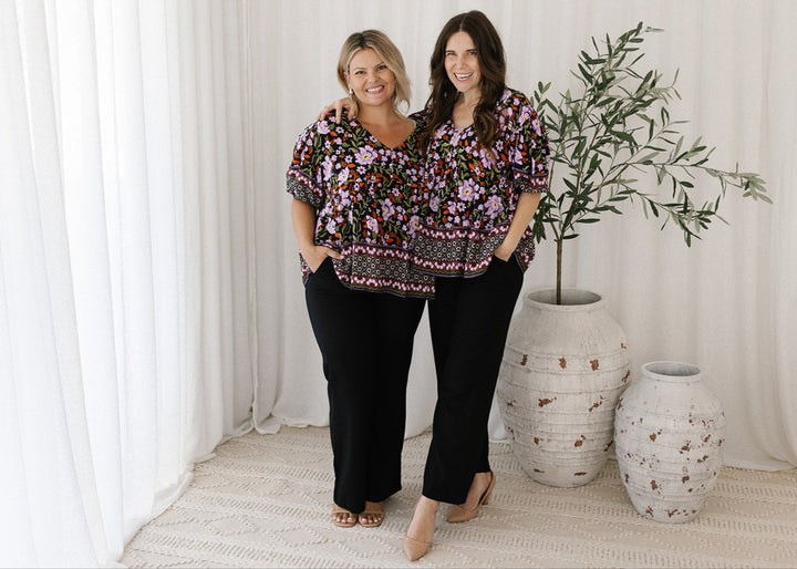 Hadley Top in Violet Floral