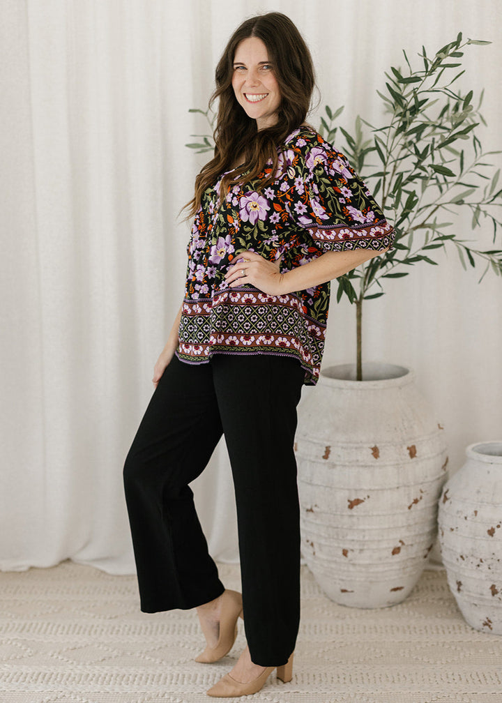 Hadley Top in Violet Floral