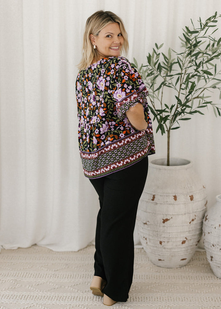 Hadley Top in Violet Floral