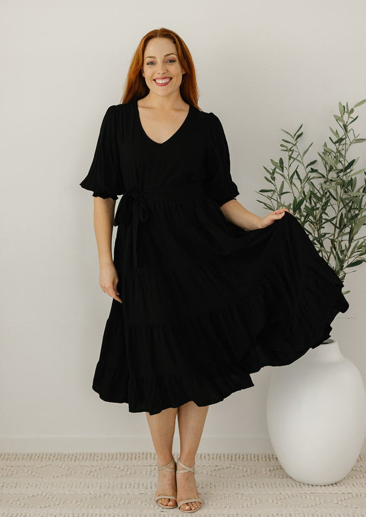 Jemma Midi Dress in Black