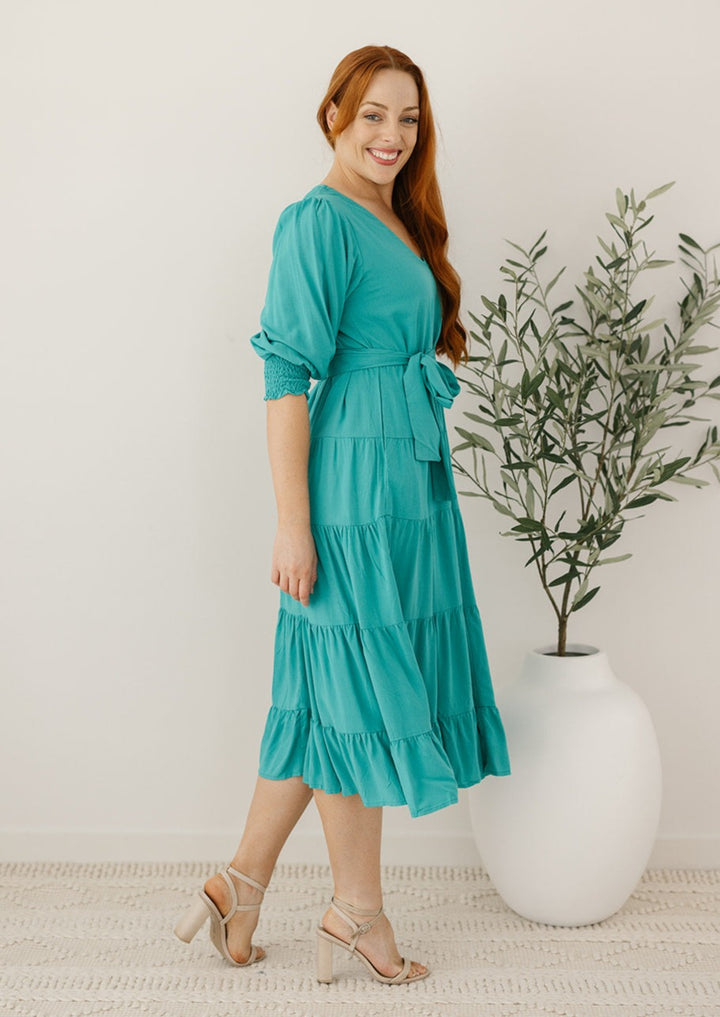 Jemma Midi Dress in Emerald