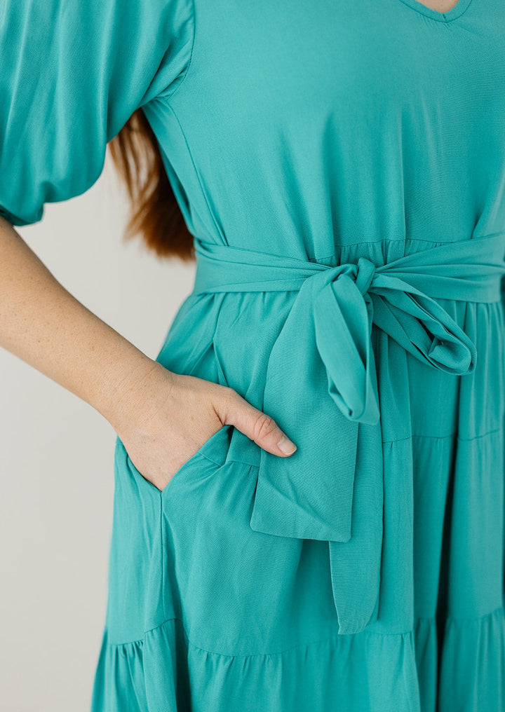 Jemma Midi Dress in Emerald