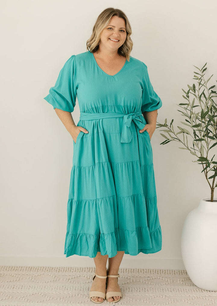 Jemma Midi Dress in Emerald