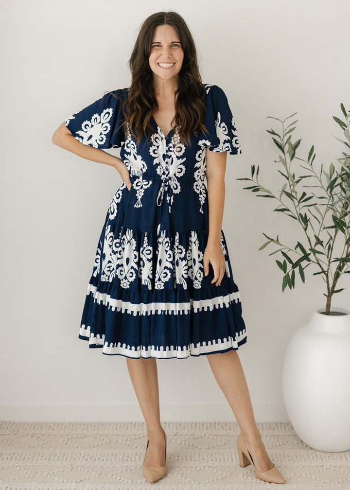 Margot Dress in Azul Navy