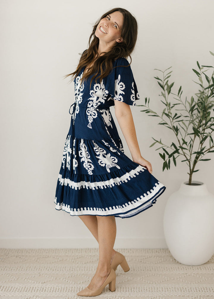 Margot Dress in Azul Navy