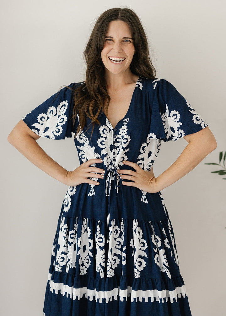 Margot Dress in Azul Navy