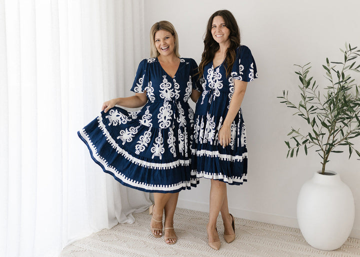 Margot Dress in Azul Navy