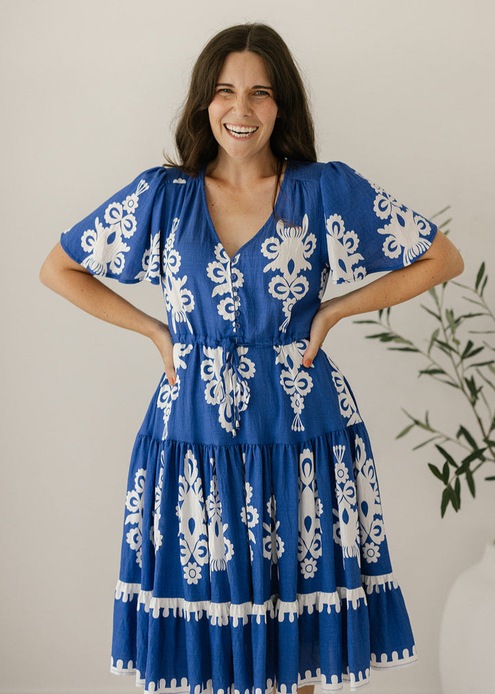 Margot Dress in Azul Cobalt
