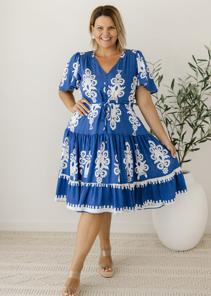 Margot Dress in Azul Cobalt