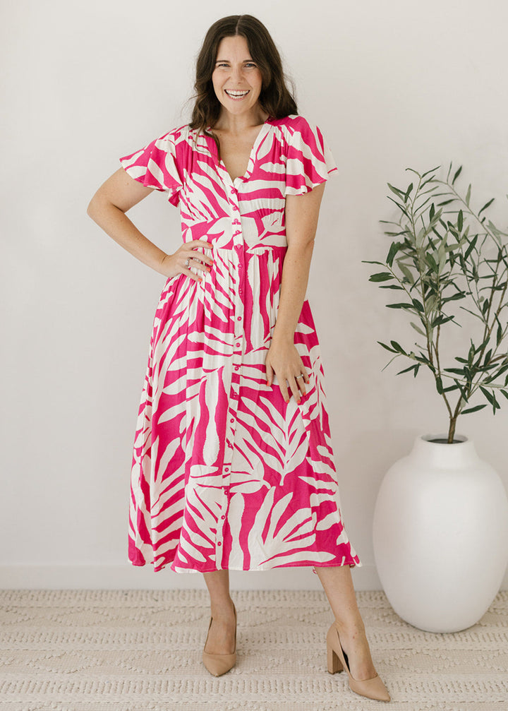 Scarlet Midi Dress in Magnolia