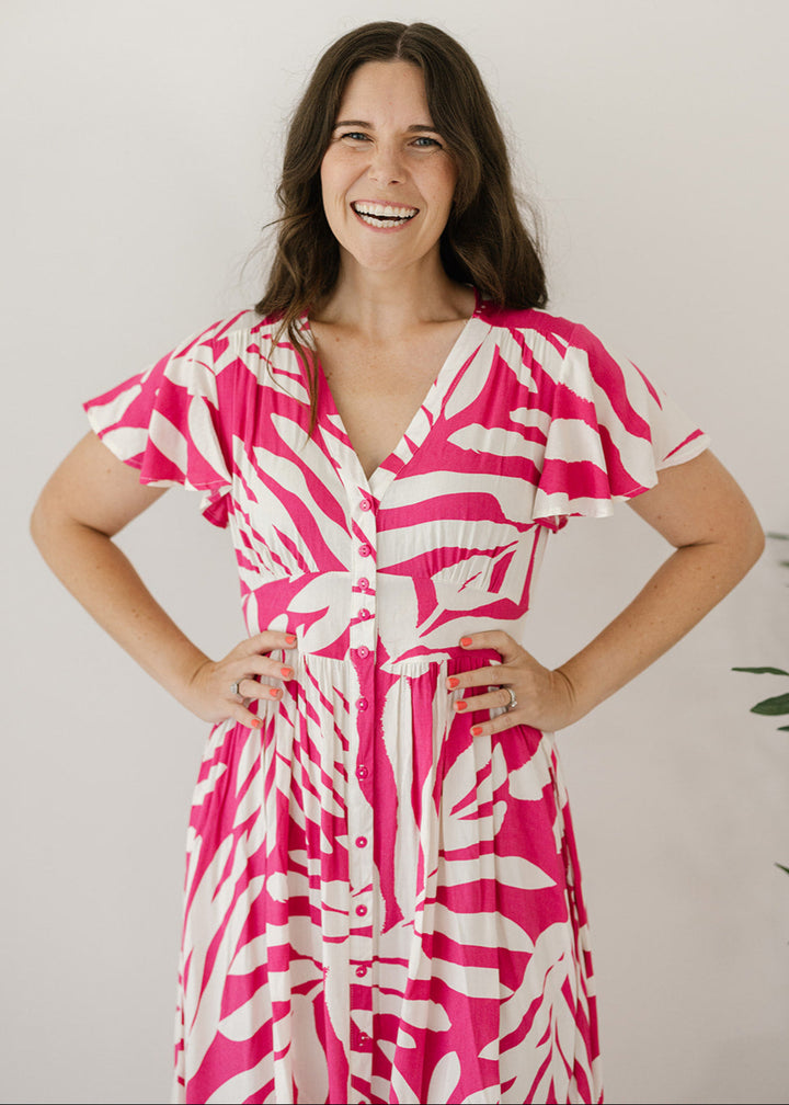 Scarlet Midi Dress in Magnolia