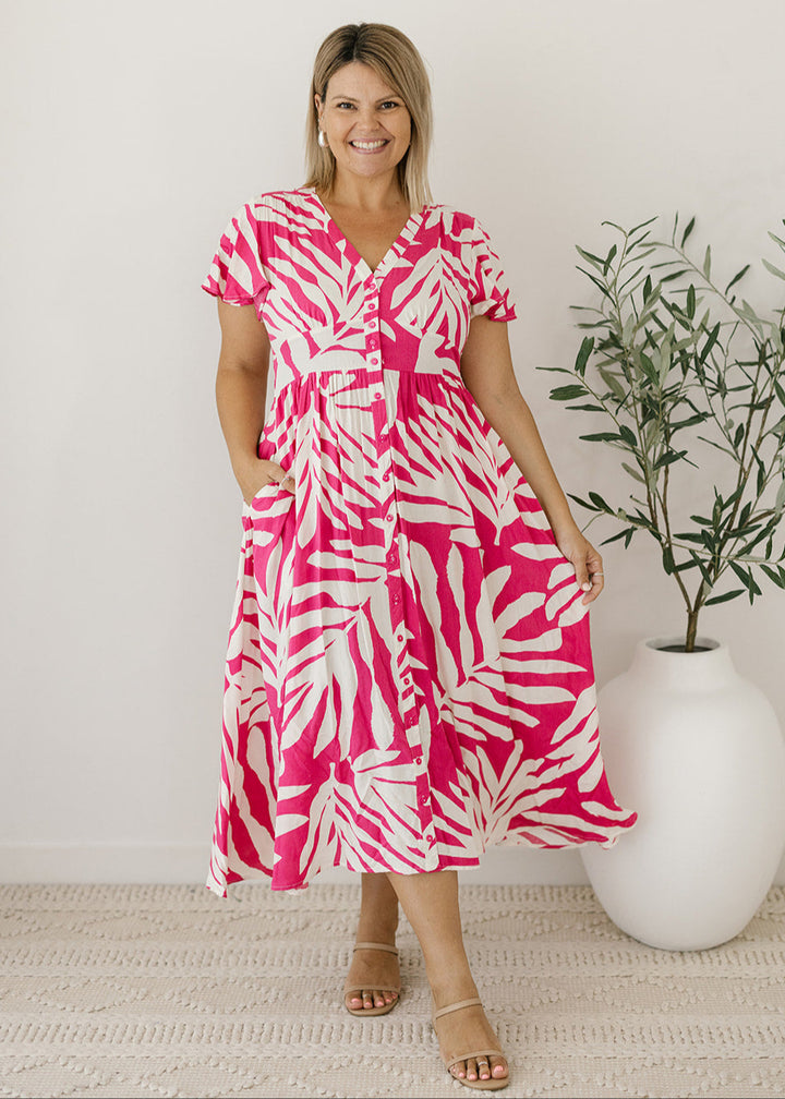 Scarlet Midi Dress in Magnolia