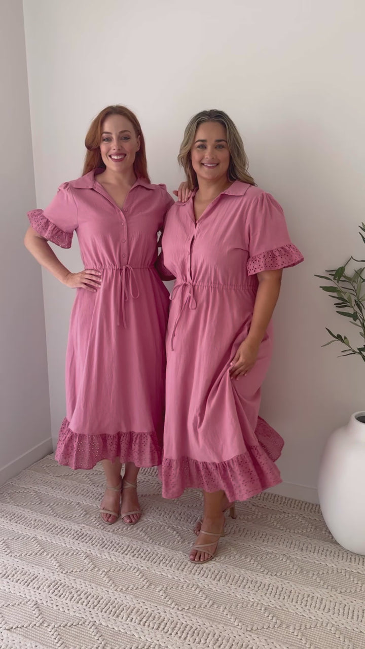 Camilla Midi Dress in Pink