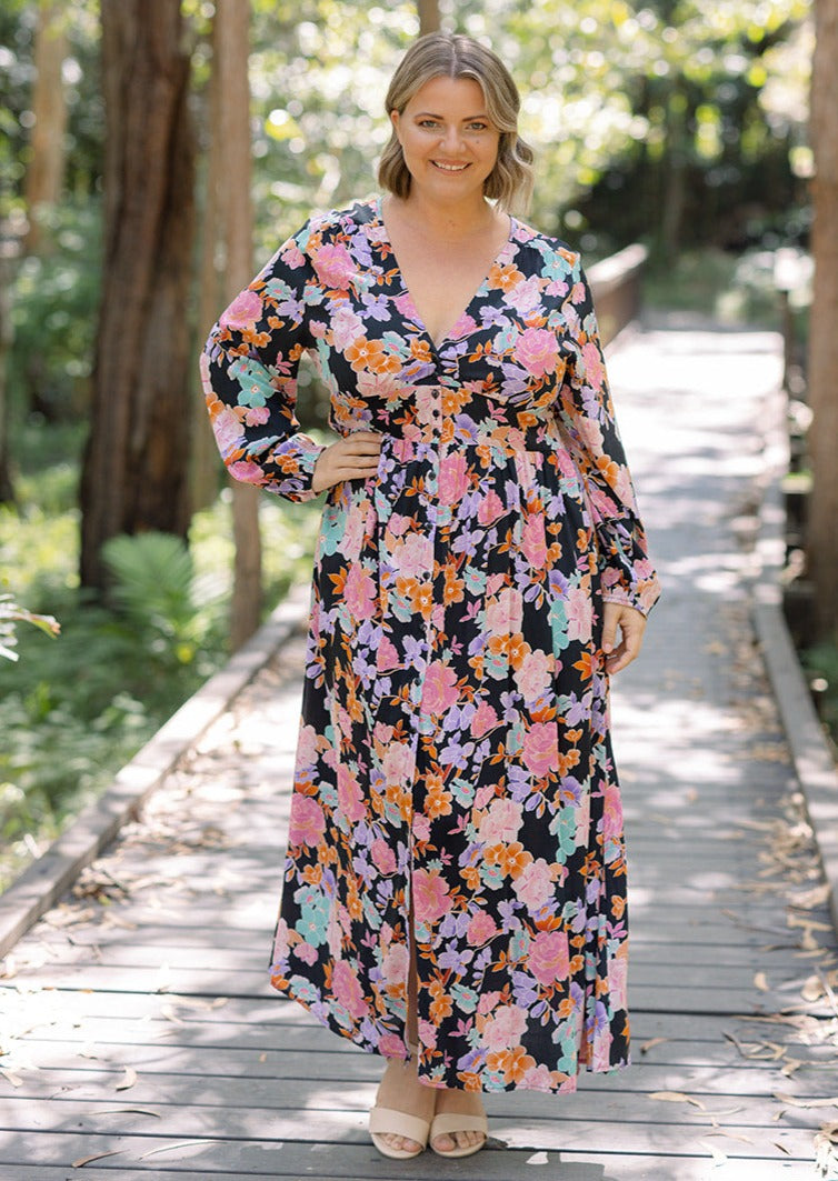 Aliyah Maxi Dress Autumn Fashion Floral ladies Dress Love