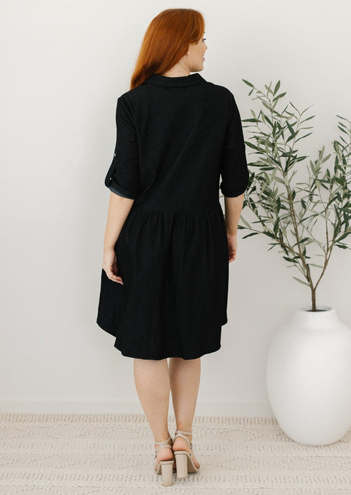 Asher Denim Dress in Black