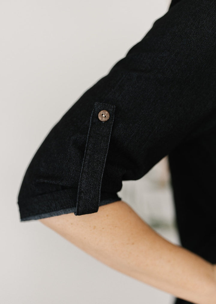 Asher Denim Dress in Black