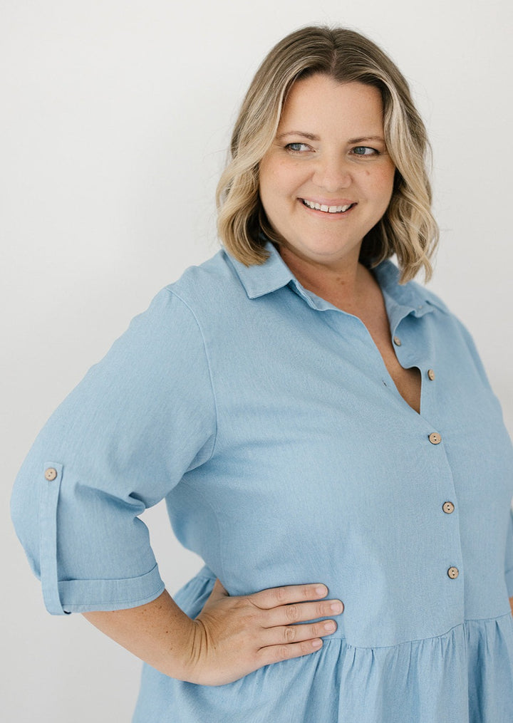 Breast Feeding Friendly Denim Dress