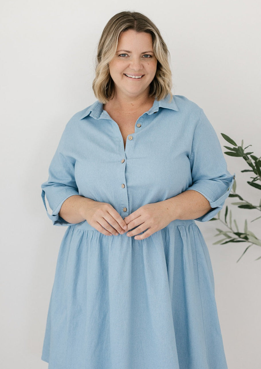 Breast Feeding Friendly Denim Dress