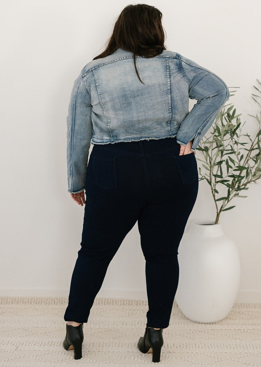 Women's light-wash denim jacket
