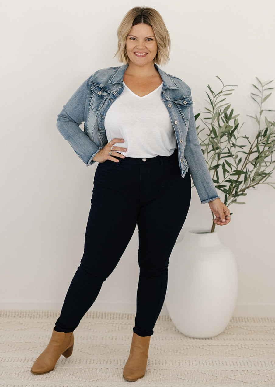 Women's acid-wash denim jacket