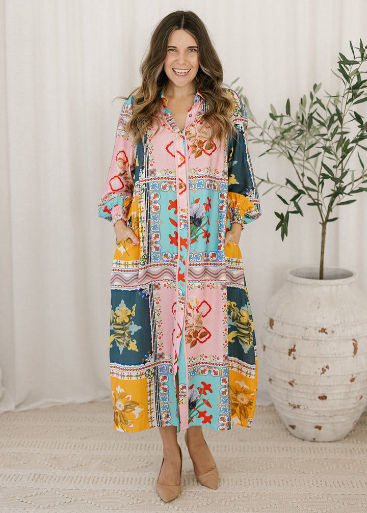 Bianca Midi Dress in Azalea