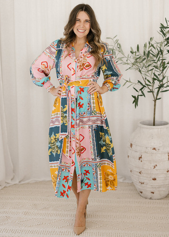 Bianca Midi Dress in Azalea