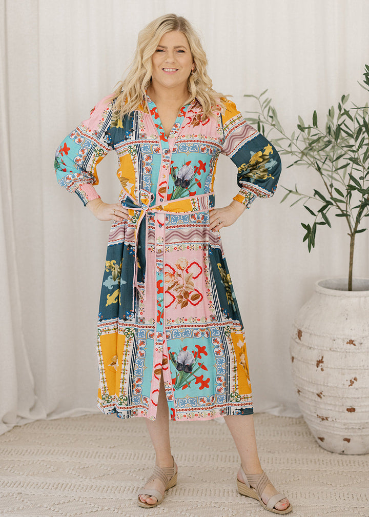 Bianca Midi Dress in Azalea