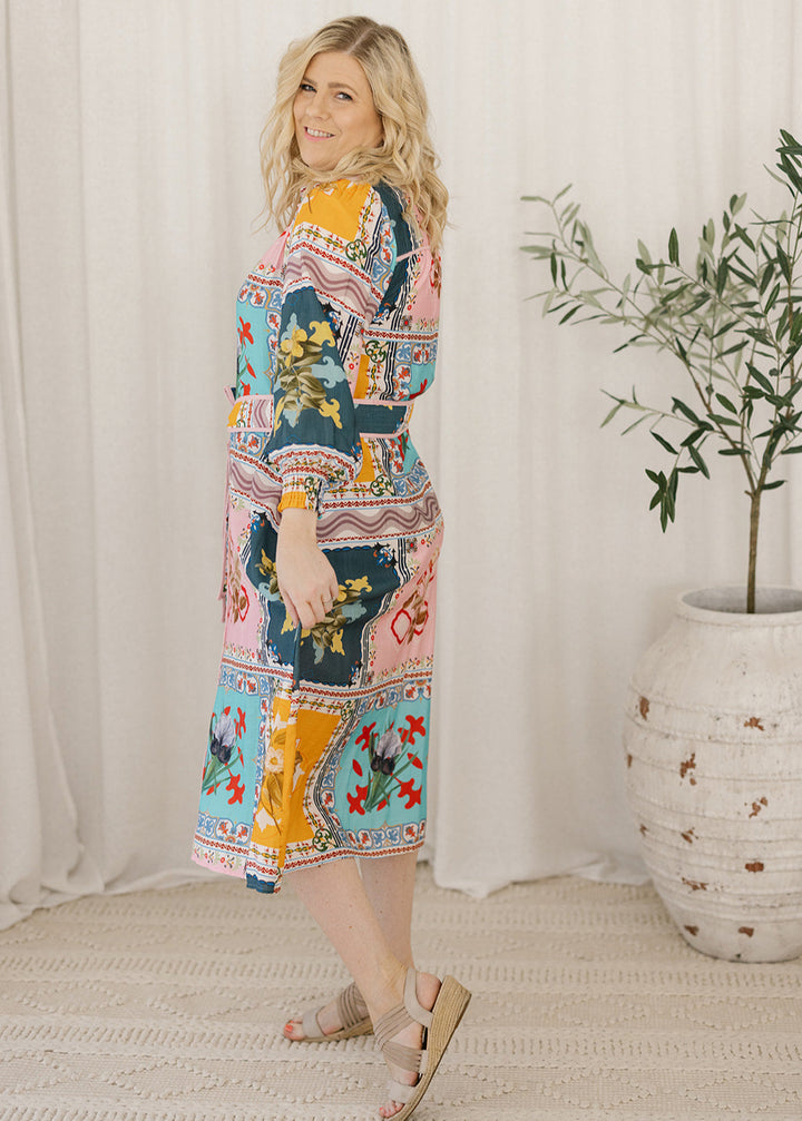 Bianca Midi Dress in Azalea