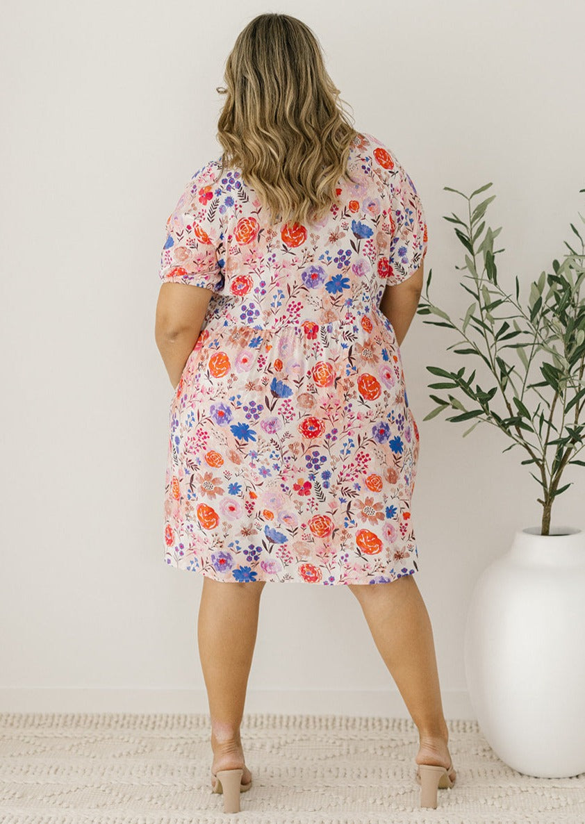 knee-length breast-feeding friendly floral dress