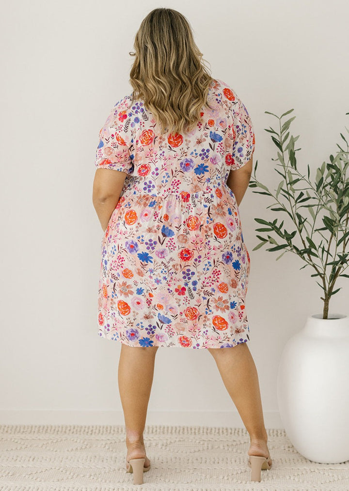 knee-length breast-feeding friendly floral dress