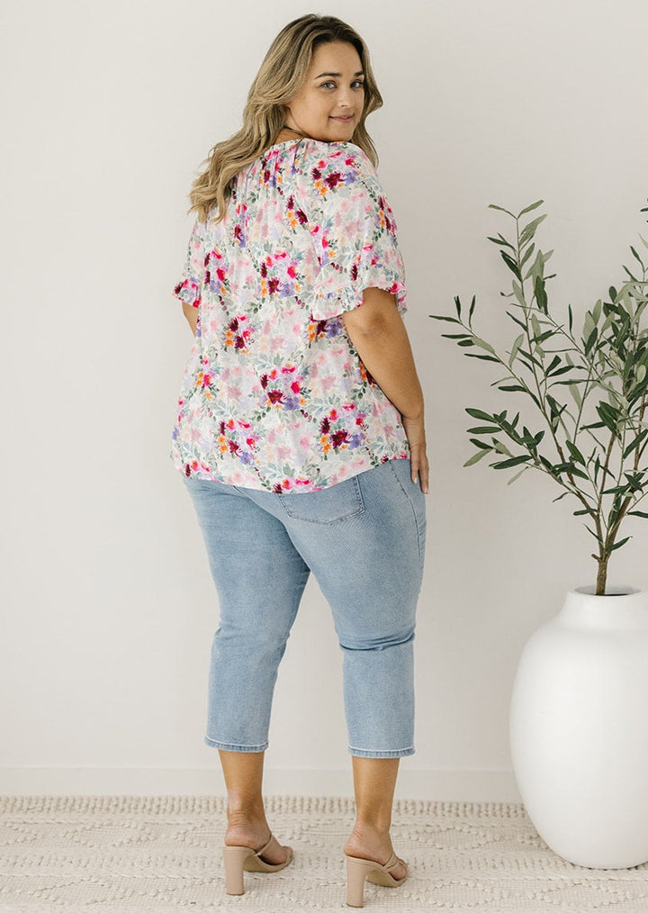 pastel floral womens top