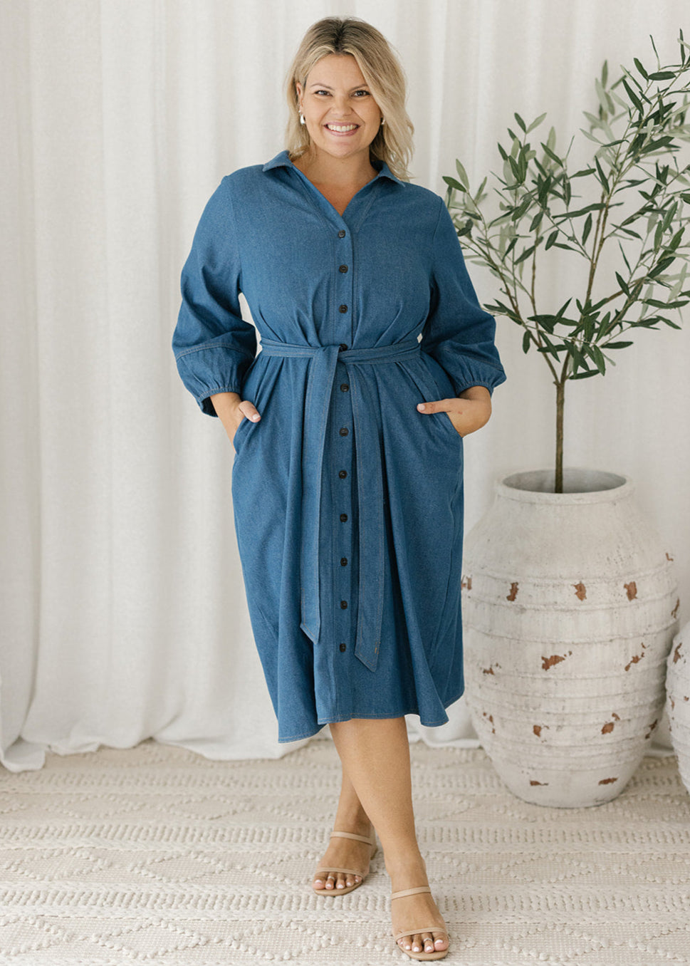 ladies fashion dresses Ladies Stylish Pleated Long Sleeve Lapel Suit Dress - Women Fashion Dresses