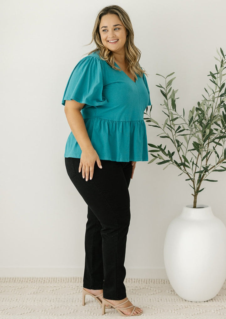 plus-size peplum-style top for women