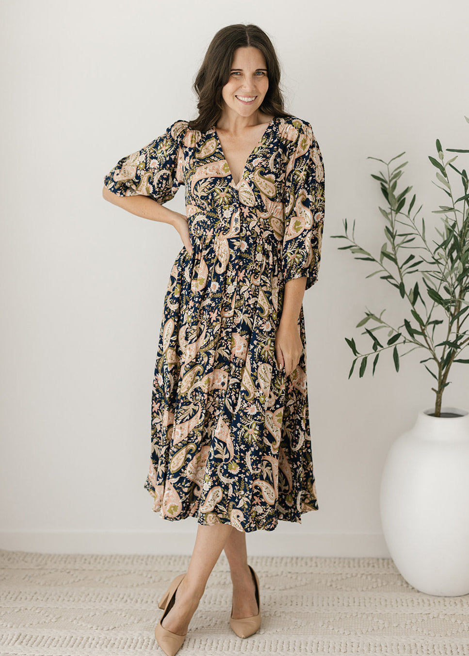 style & co women dresses Swing dress in white with black polka dots from Pretty Dress Company