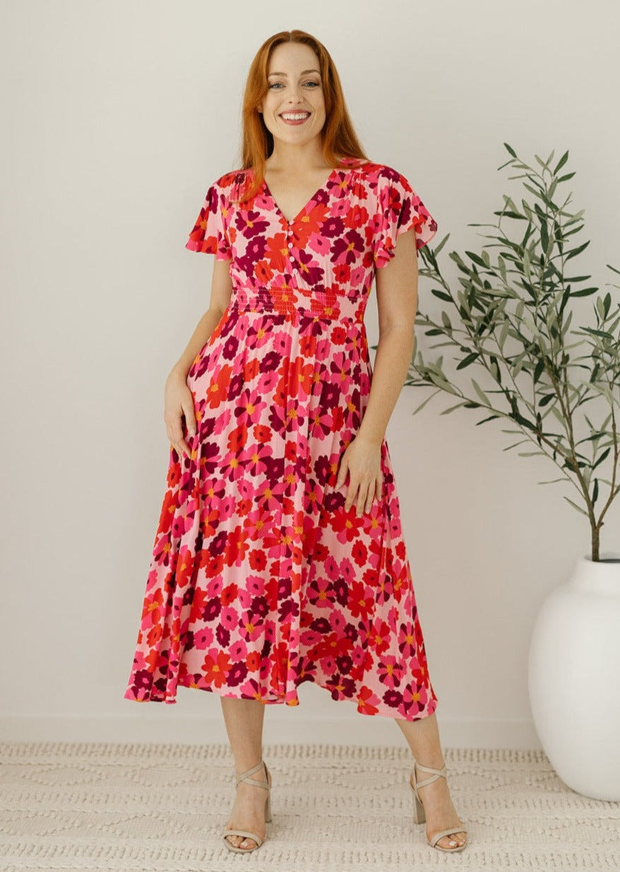 Retro 70's Floral Style Dress