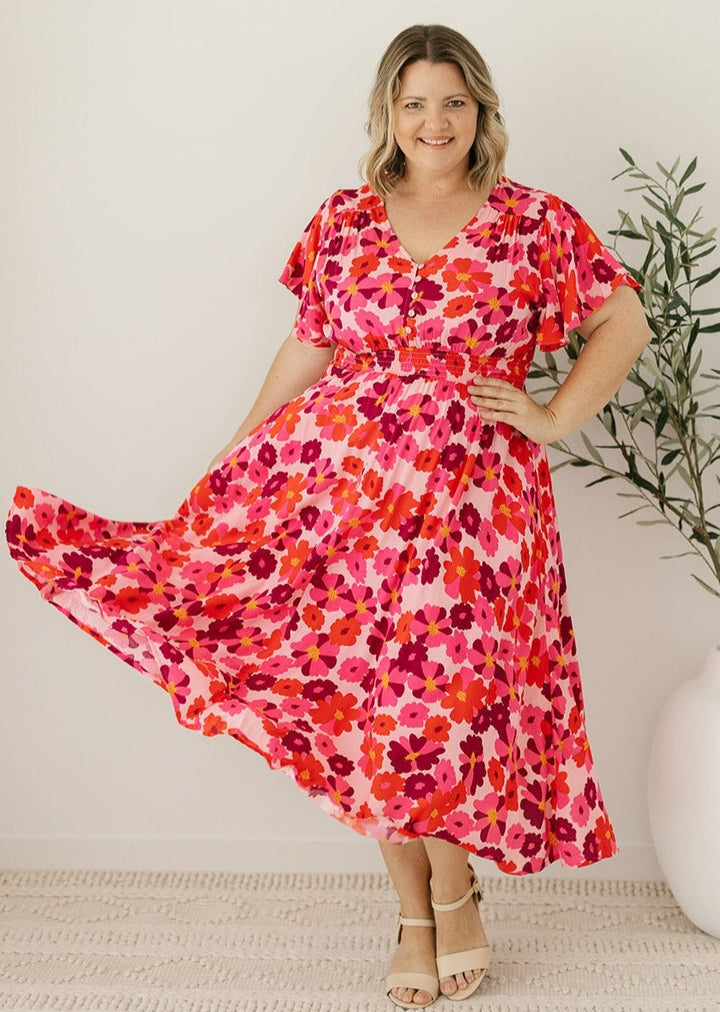 Retro 60's Floral Style Dress