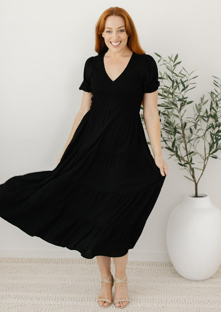 Body Hugging Stretchy Plain Black Dress