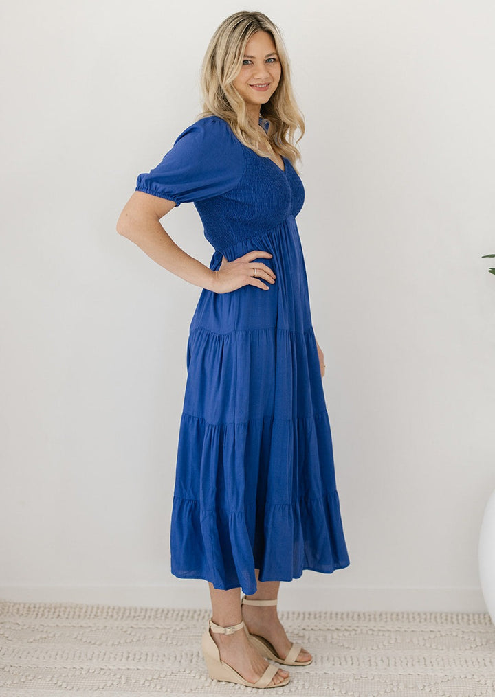 Colette Midi Dress in Blue