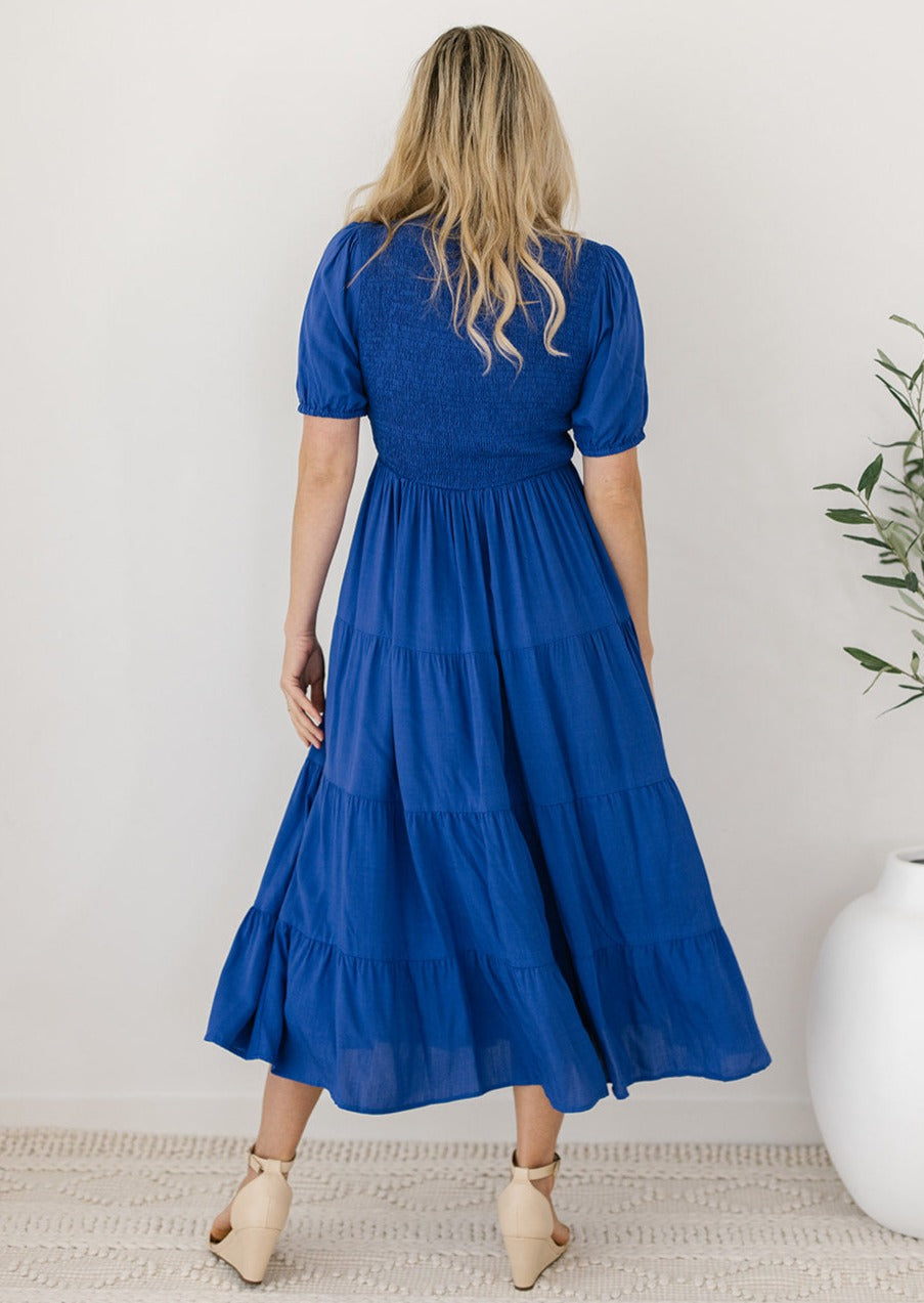 Colette Midi Dress in Blue