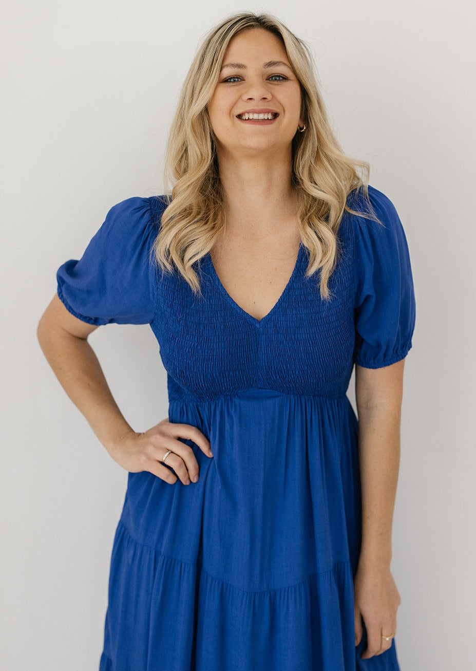 Colette Midi Dress in Blue