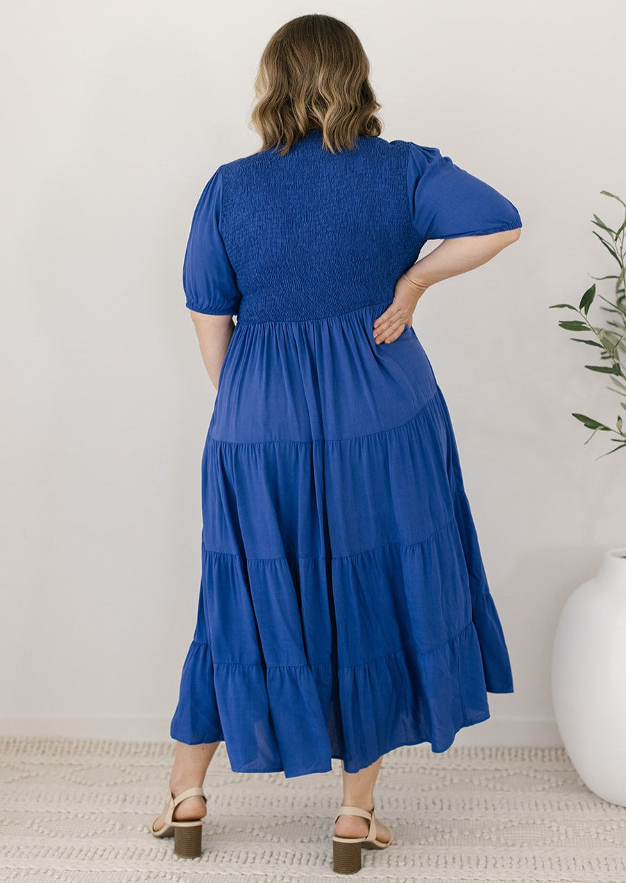 Colette Midi Dress in Blue