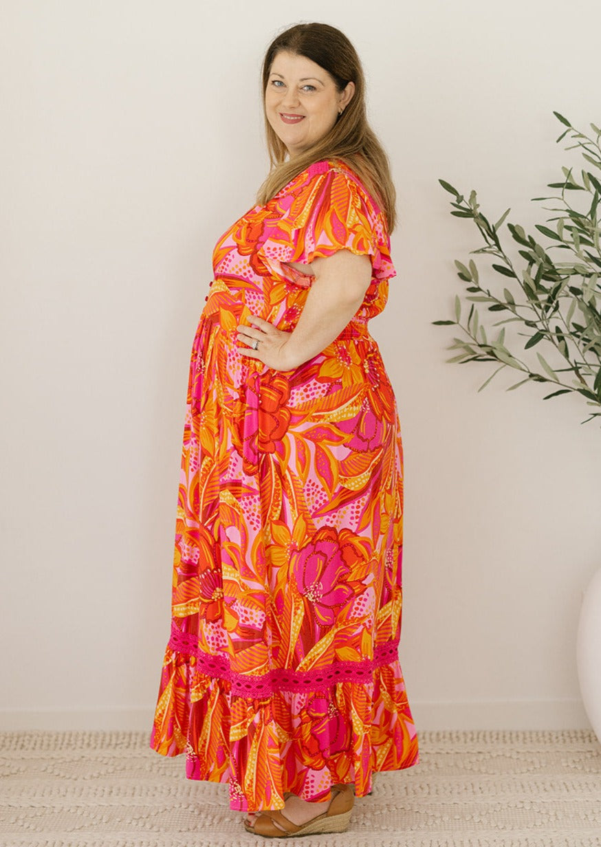 maxi dress with sleeves