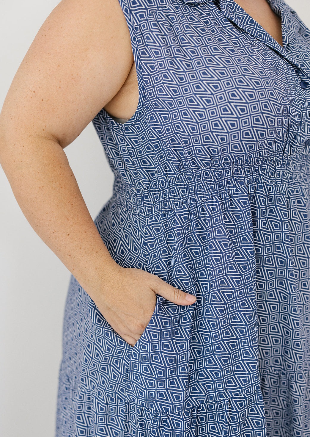 midi dress with stretchy waist for women