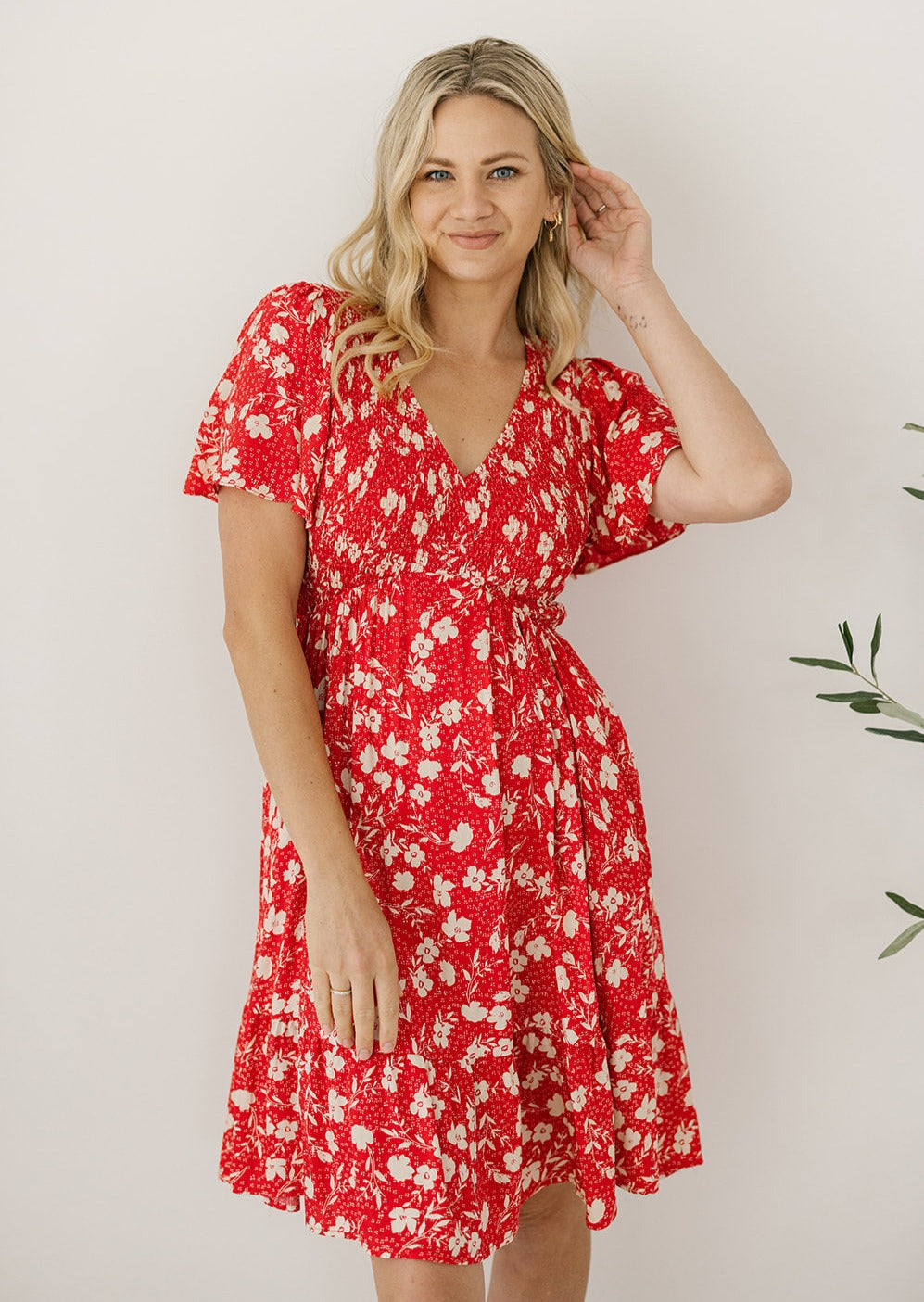 summer floral knee-length dress for women over 40