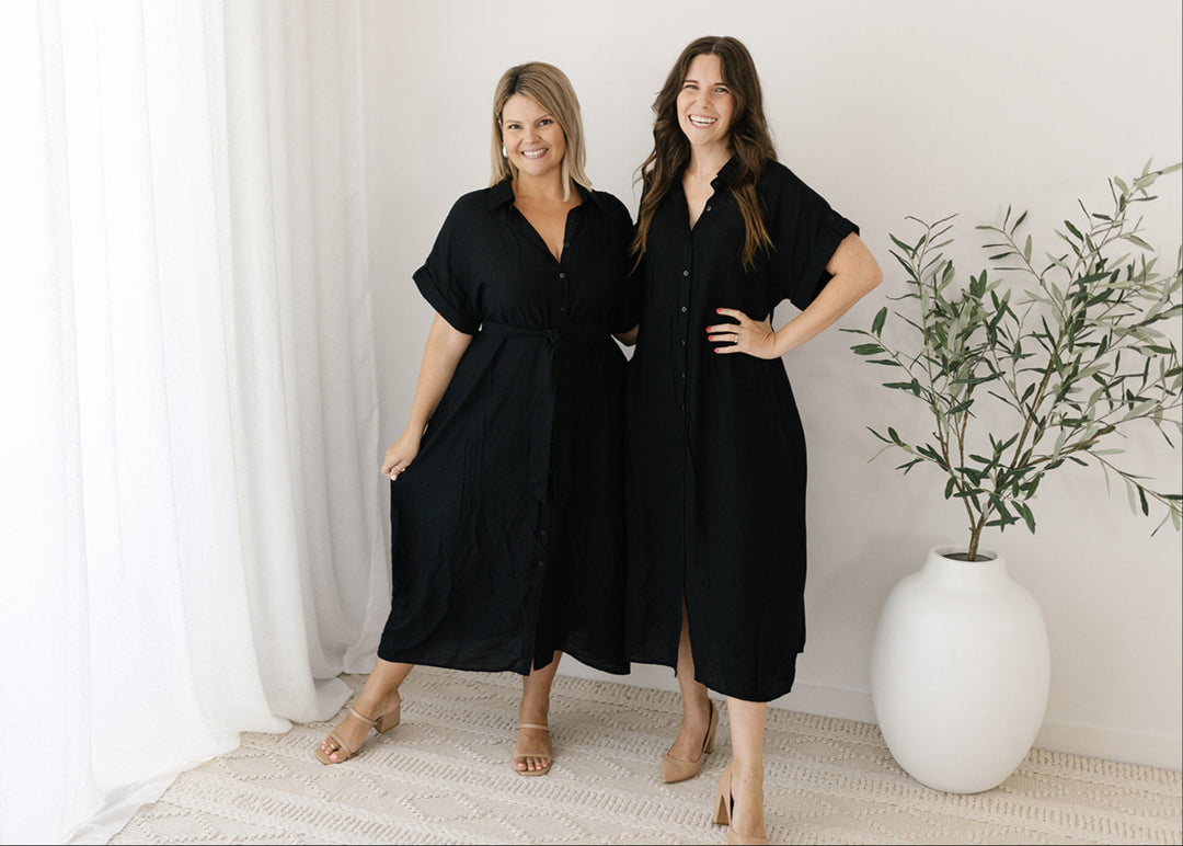 Elowyn Midi Dress in Black