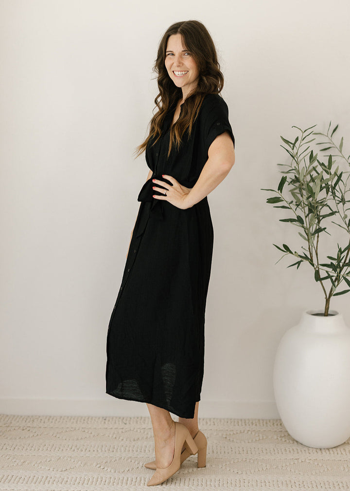 Elowyn Midi Dress in Black